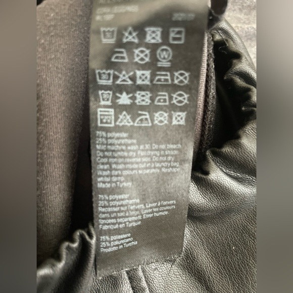 All Saints Leather Black Leggings Pants - Picture 5 of 7